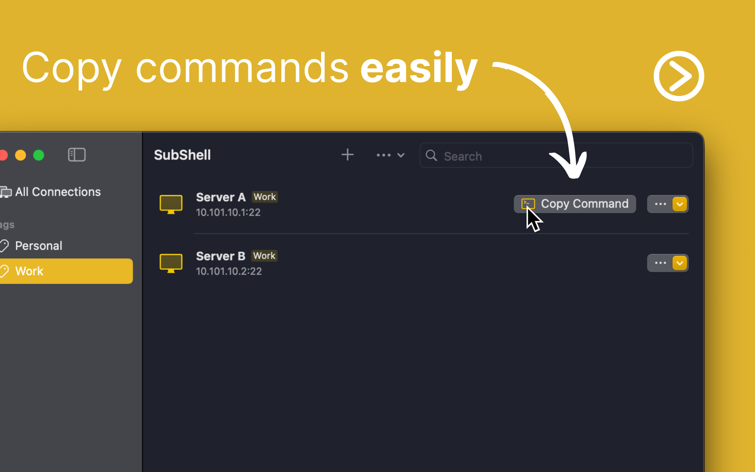 Copy commands easily