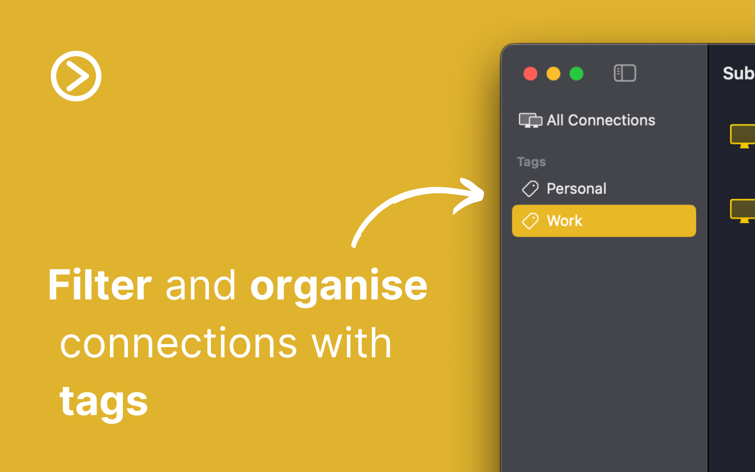 Filter and organize connections with tags